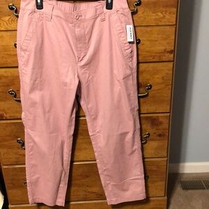 NWT Old Navy OG Chinos size Large pink rose color
